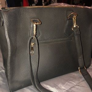 Vegan Leather Black Messenger Bag Back to School